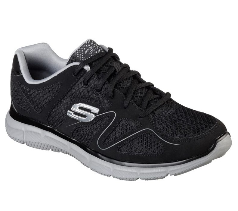 Skechers Satisfaction - Flash Point - Mens Sneakers Black/Grey [AU-ND6927]